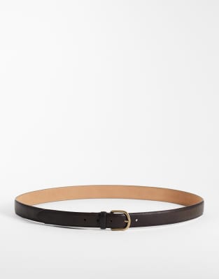 Mango Faux Leather Belt In Brown