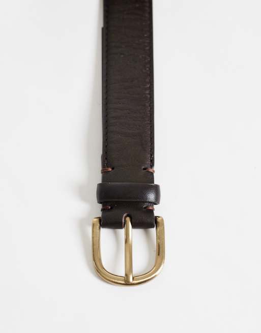 Mango faux leather belt in brown, 3 of 3