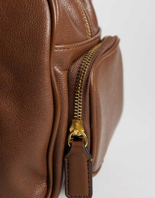 Mango faux leather bowling bag in brown, 3 of 4