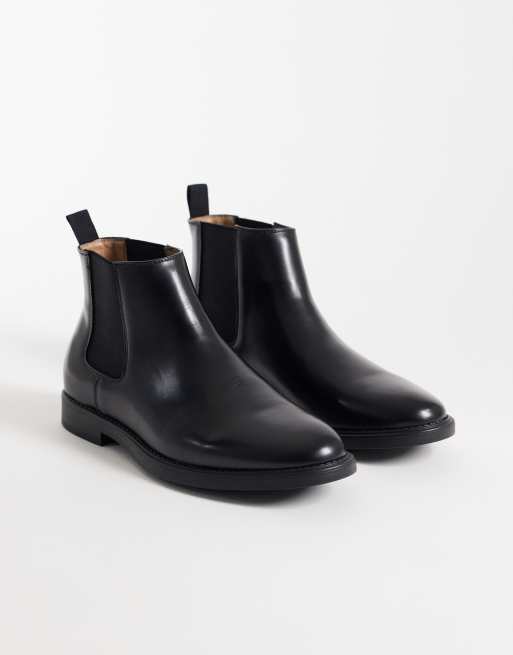 Mango faux leather chelsea boot in black, 2 of 5