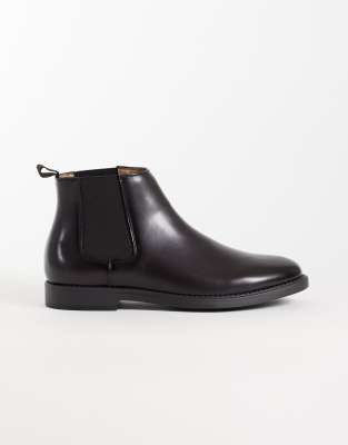 Mango Faux Leather Chelsea Boot In Brown