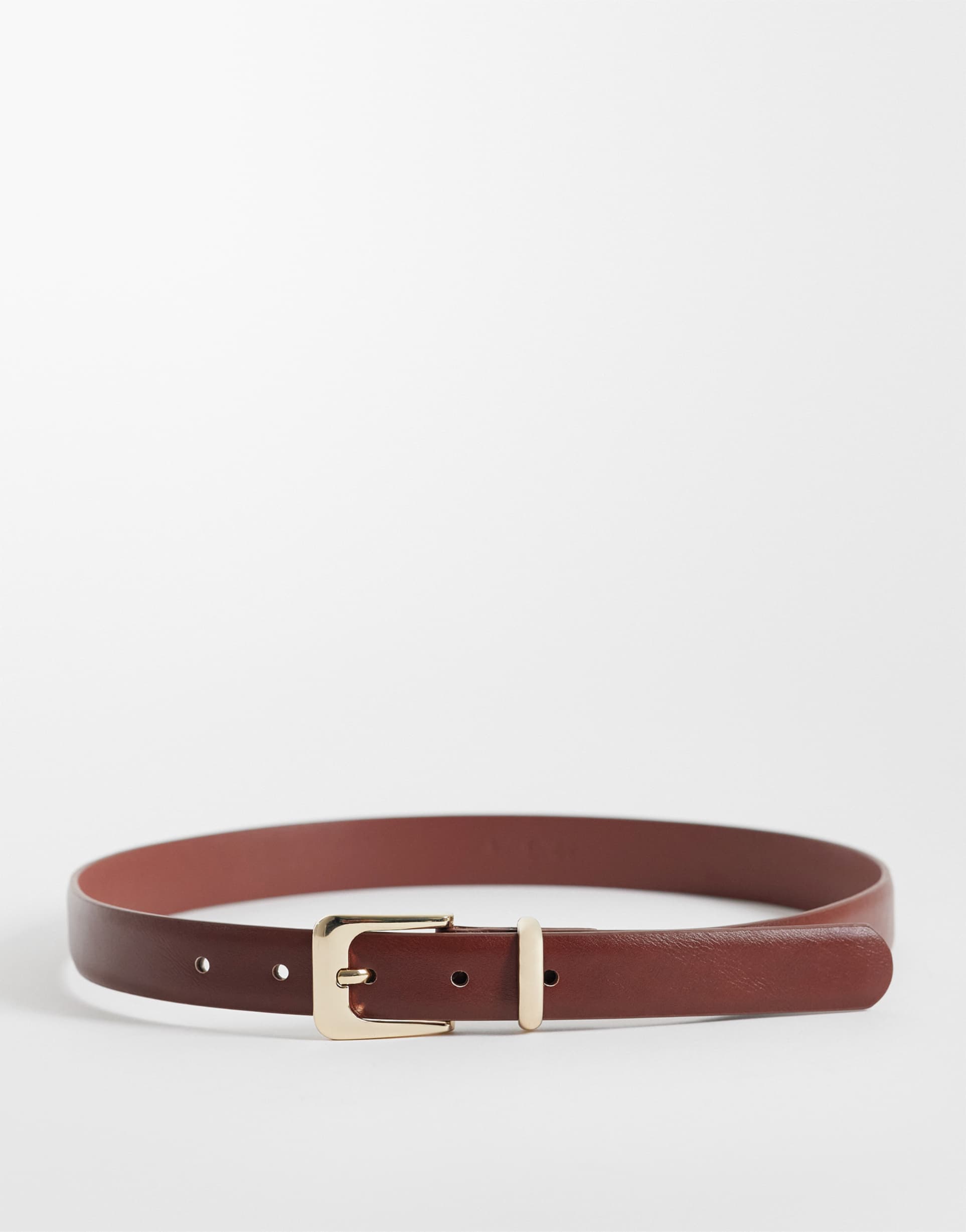 mango faux leather classic belt in brown