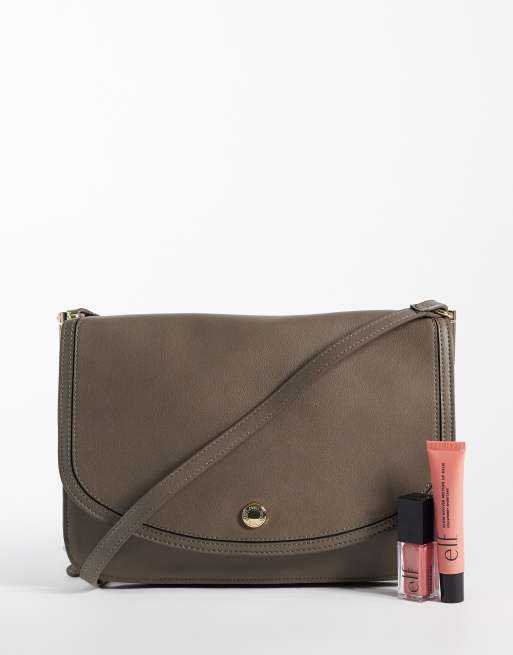 Mango faux leather classic cross body bag in grey, 2 of 4