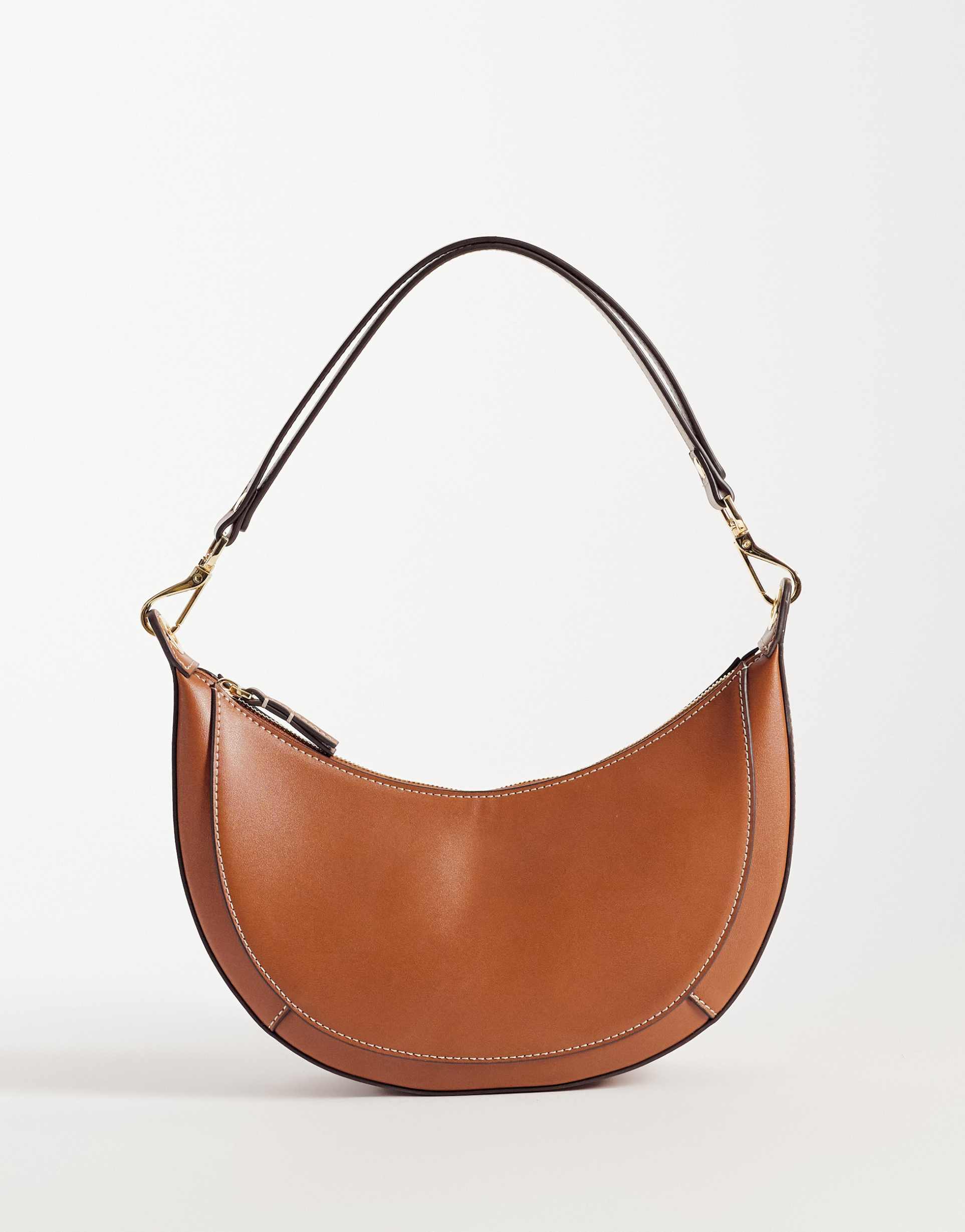 mango faux leather cross body bag in brown
