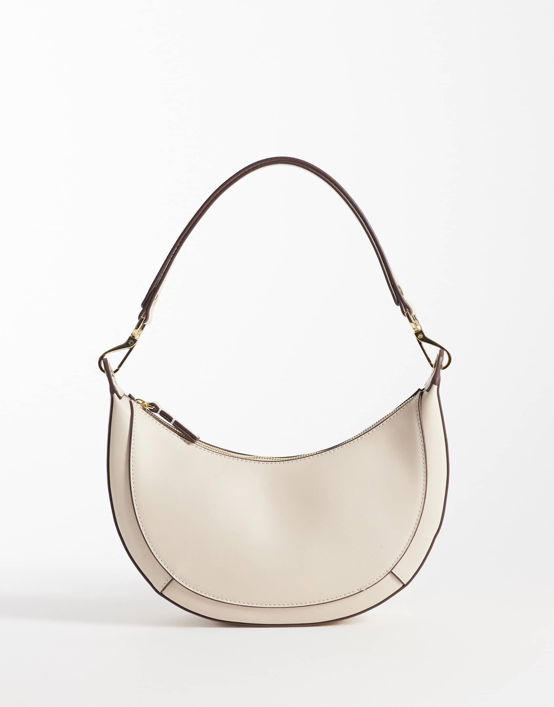 mango faux leather cross body bag in cream