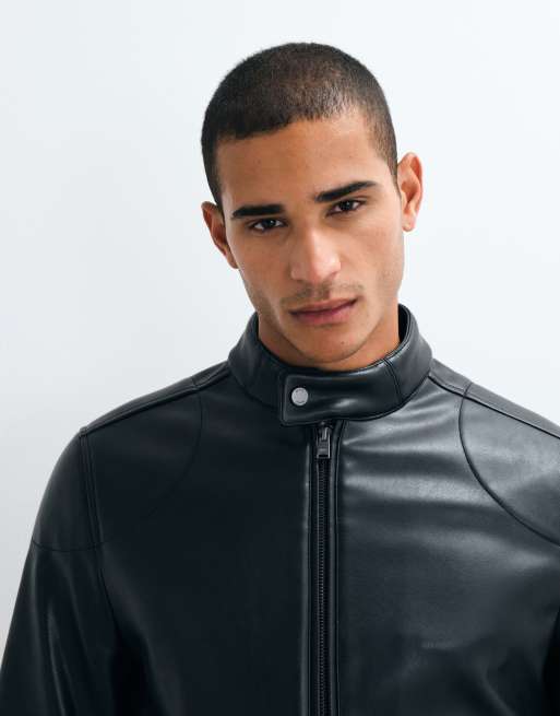 Mango faux leather jacket in black, 2 of 5