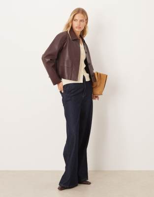 Mango Faux Leather Jacket In Brown