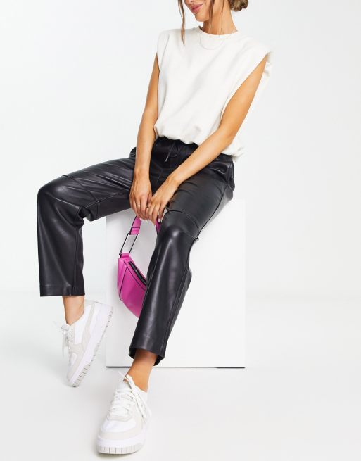 Asos leather online joggers