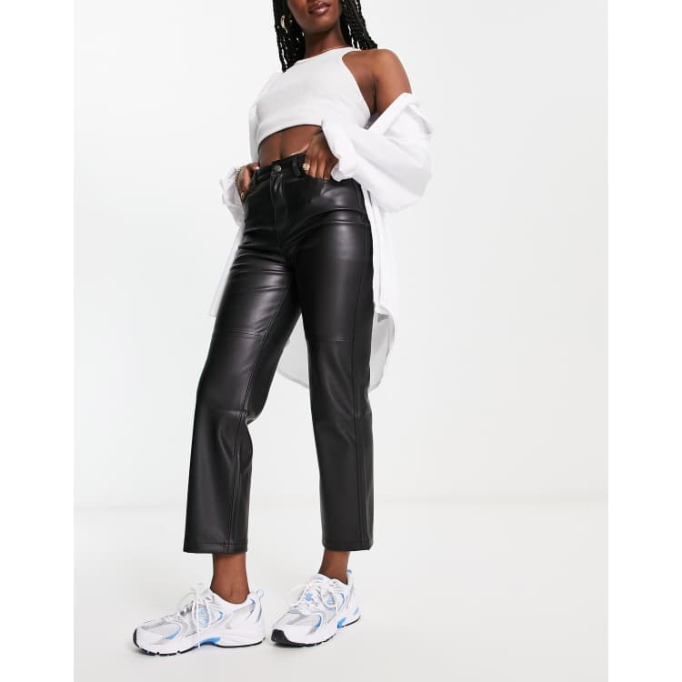 Faux leather trousers on sale mango