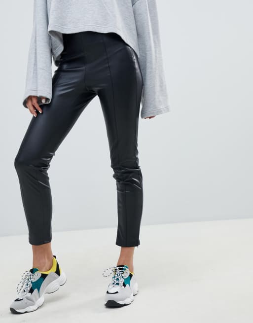 Mango faux leather on sale leggings