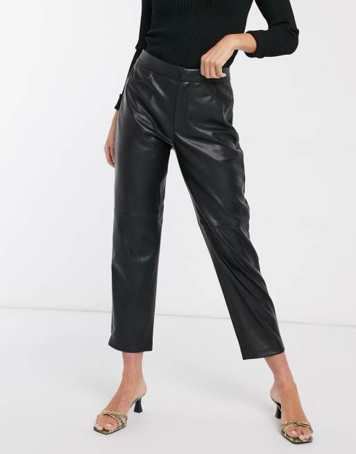 mango faux leather pants