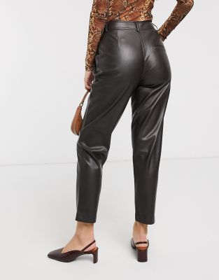 mango faux leather joggers