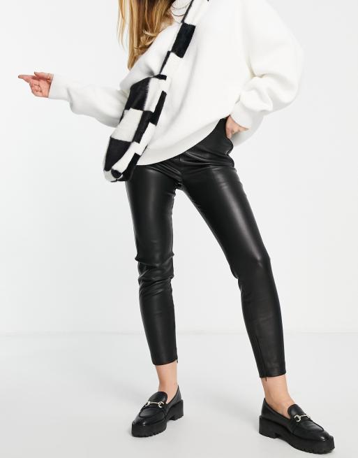 mango faux leather pants