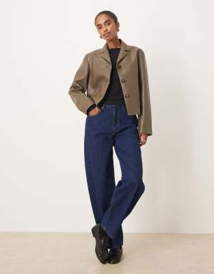 Mango Faux Leather Short Jacket In Multi