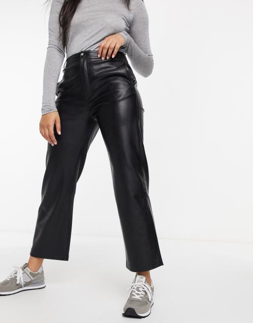 mango faux leather pants