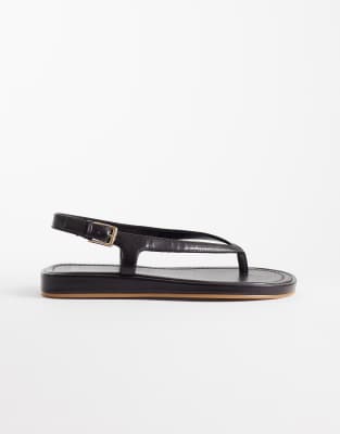 Mango Faux Leather Strappy Flat Sandals In Brown