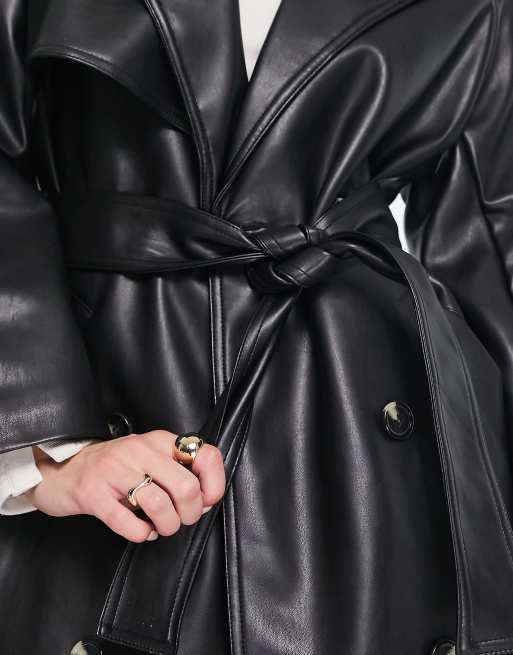 Mango hotsell leather trench