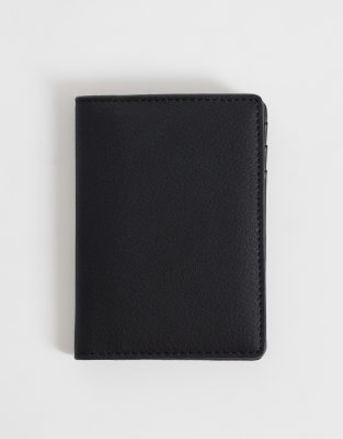 Mango faux leather wallet in black
