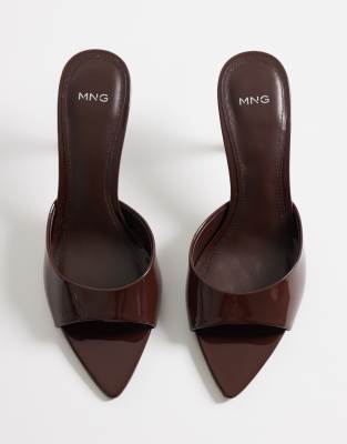 Mango Pointed-heel Sandals In Chocolate