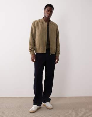 Mango Faux Suede Bomber Jacket In Multi