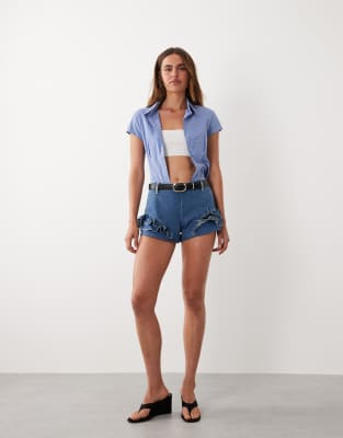 Mango Featuring Hailey Bieber Cropped Backless Top In White