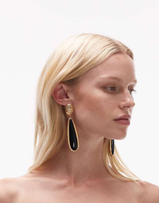 Mango - Featuring Kaia Gerber - Oorhangers in zwart en goud