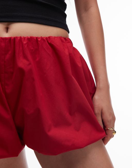 Mango featuring Kaia Gerber puffball short in red, 5 of 5