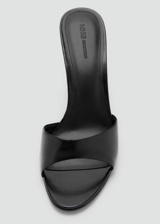 Mango - Featuring Kaia Gerber - Slingback schoenen van 100% leer met hak in zwart, 3 van 4