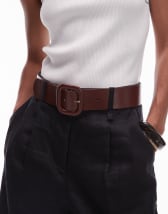 Mango classic suede belt in tan