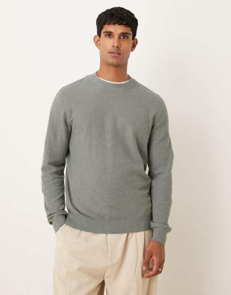 Mango – Feinstrickpullover aus Baumwollmix in Blassgrün - view 1