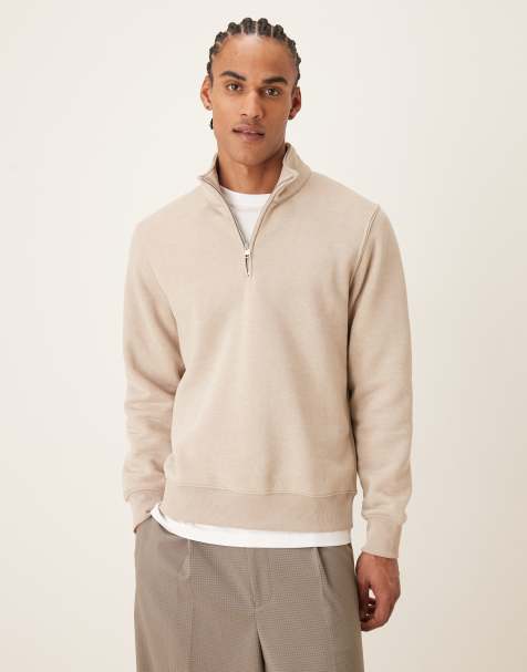 Mango - Felpa beige in misto cotone con zip corta - view 1