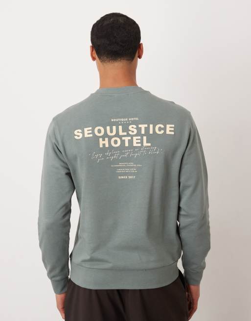 Mango - Felpa in cotone verde con stampa Seoul, 3 di 5