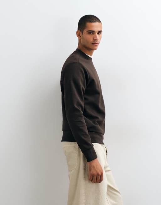 Mango felpa in misto cotone marrone, 4 di 5