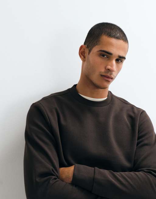Mango felpa in misto cotone marrone, 5 di 5