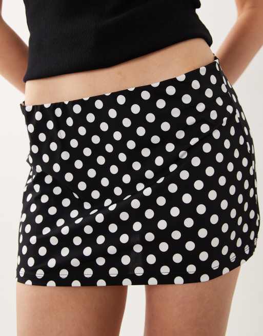 Mango Feria polka dot beach skirt in co-ord black, 4 of 5