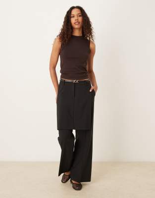 Mango Fine Knit High Neck Sleeveless Top In Brown