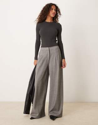 Mango Fine Knit Long Sleeve Ribbed Top In Light Brown