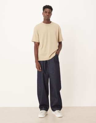Mango Fine Knit T-shirt In Neutral