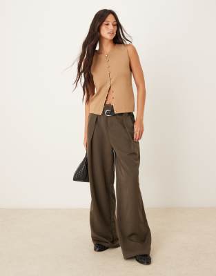 Mango Fine Knit Tank Top In Brown