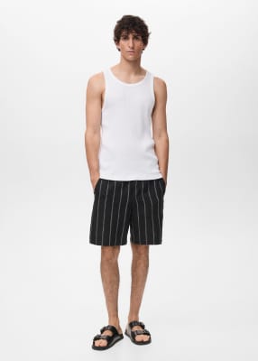 Mango Fine Knit Tank Top In Neutral