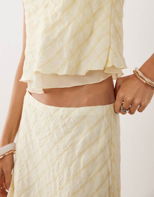 Mango - Finy - Gul bandeau-top med ternet print - Del af sæt, 3 af 4