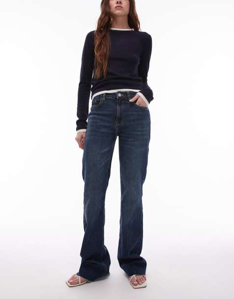 Mango Fiona flare leg jeans in indigo blue - view 1