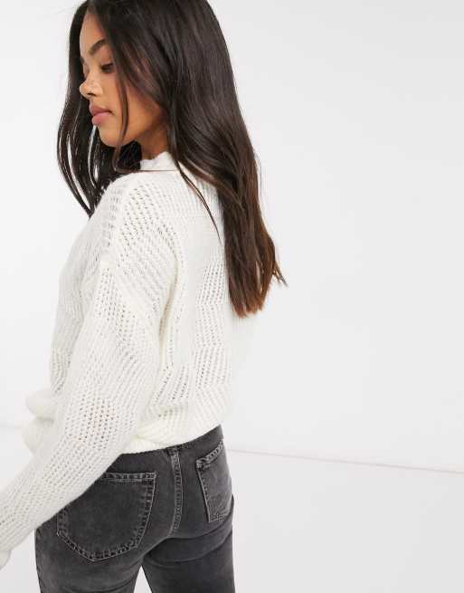 White fishnet clearance jumper