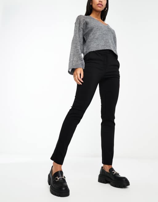 Mango fitted cigarette pants in black ASOS