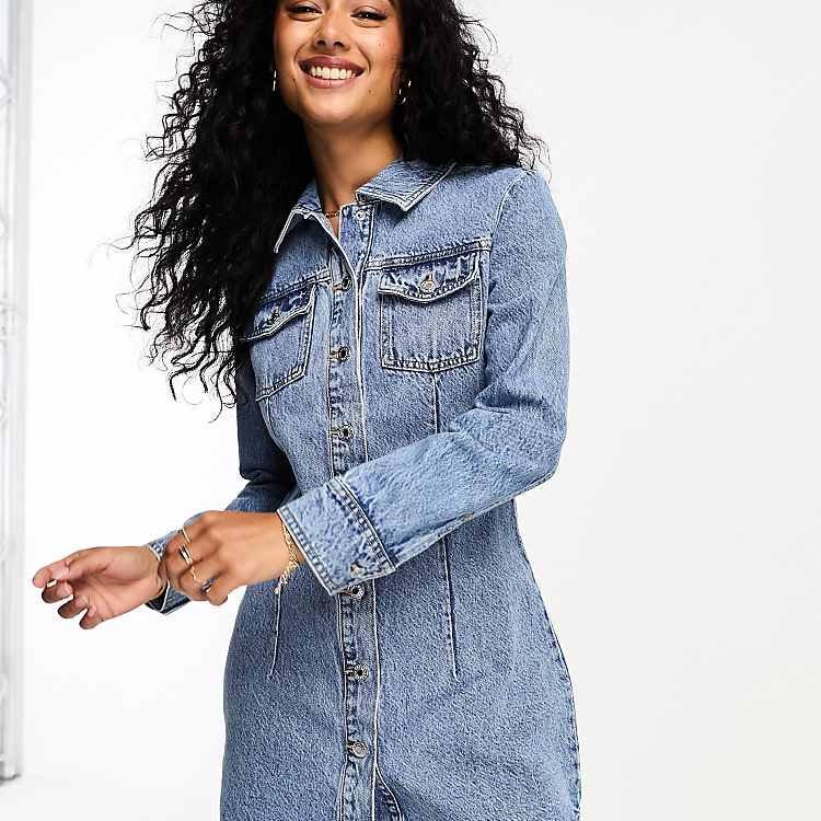 knee length dresses for ladies Fitted Denim Dress The Effortless Chic Boutique