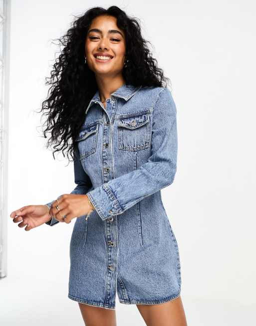 Mango denim shirt clearance dress