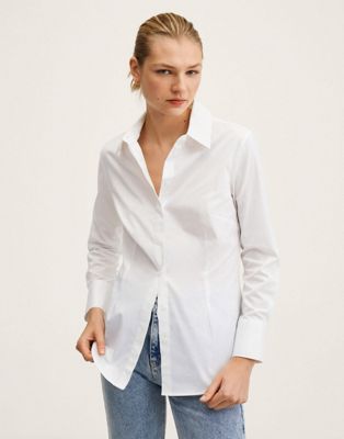 Mango fitted shirt in white
