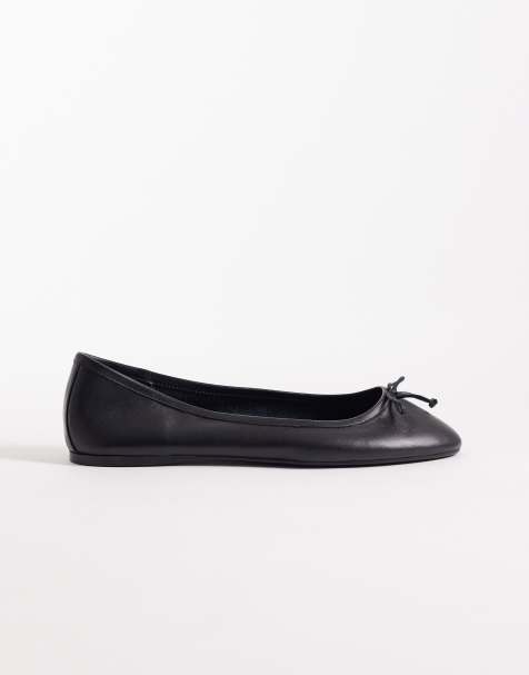 Mango – Flache Ballerinas aus 100% Leder in Schwarz - view 1