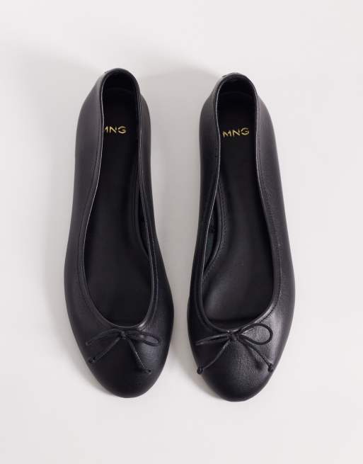 Mango – Flache Ballerinas aus 100% Leder in Schwarz, 2 von 4