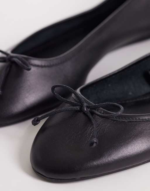 Mango – Flache Ballerinas aus 100% Leder in Schwarz, 3 von 4